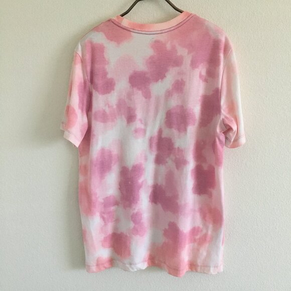 Puma T-Shirt Womens Medium Pink Tie Dye Cotton Blend Crew Neck - Picture 7 of 11